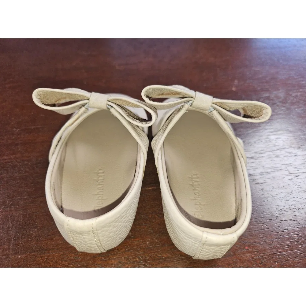 Elephantito Baby Girls Ballerina Shoes Bow Leather Blush Infant US Size 4‎ M